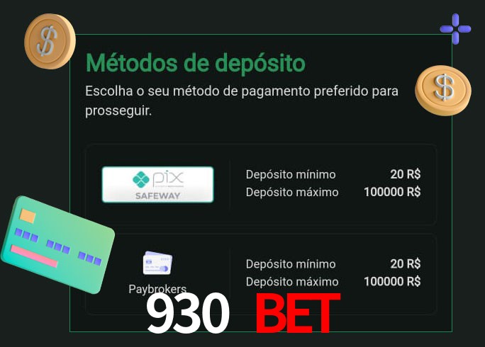 O cassino 930 bet oferece uma grande variedade de métodos de pagamento